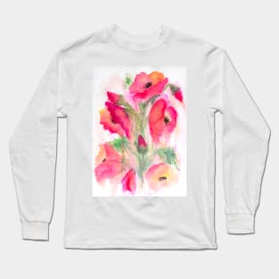 Red Poppy bouquet Long Sleeve T-Shirt